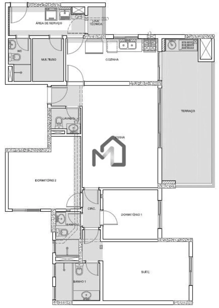 Apartamento, 3 quartos, 124 m² - Foto 1