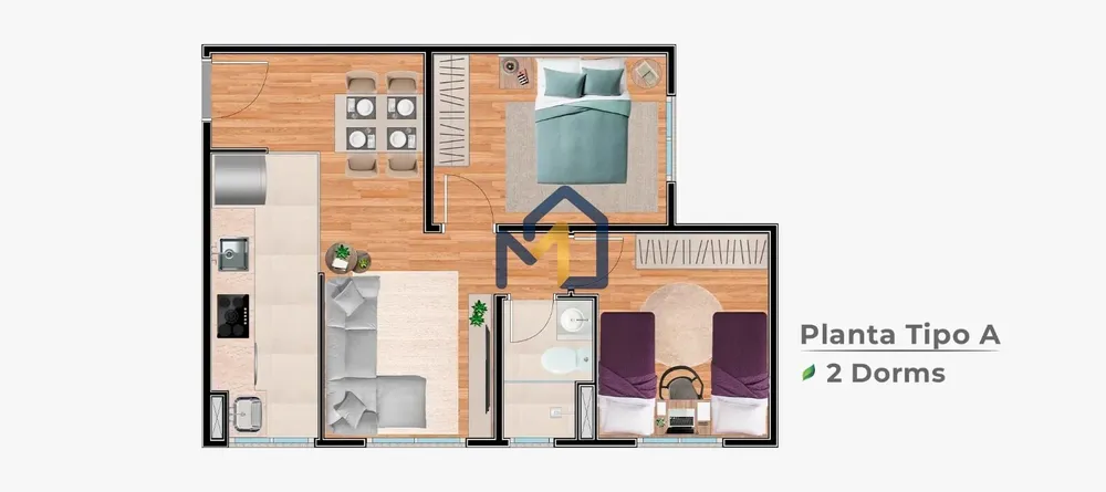 Apartamento, 2 quartos, 41 m² - Foto 2