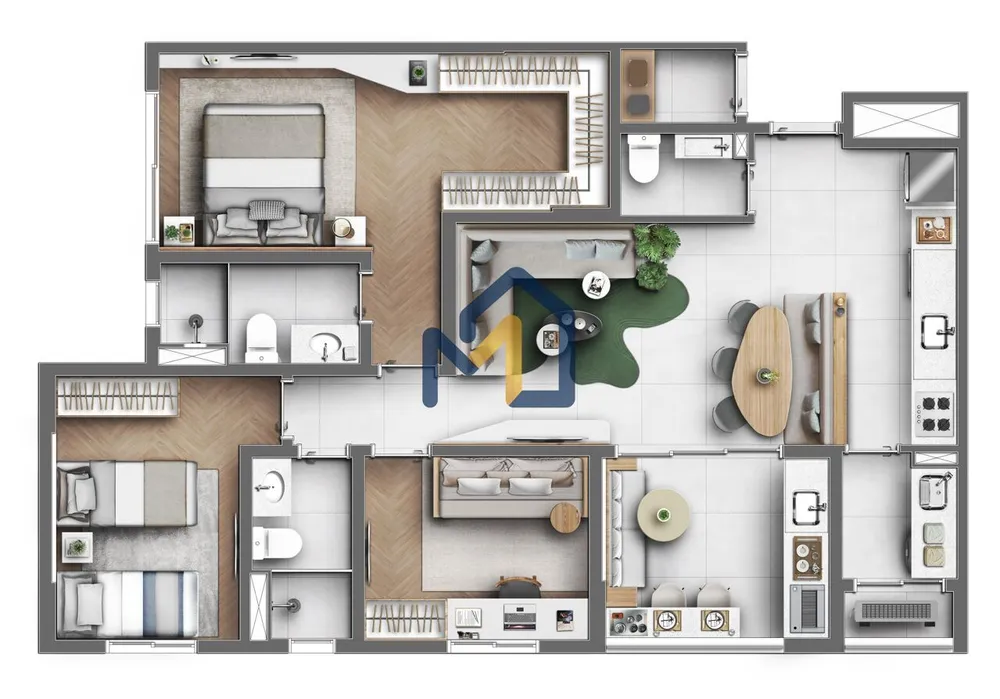 Apartamento, 3 quartos, 87 m² - Foto 1