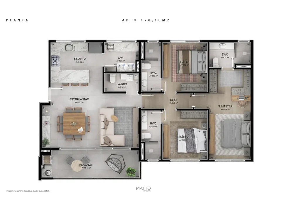 Apartamento, 3 quartos, 128 m² - Foto 8