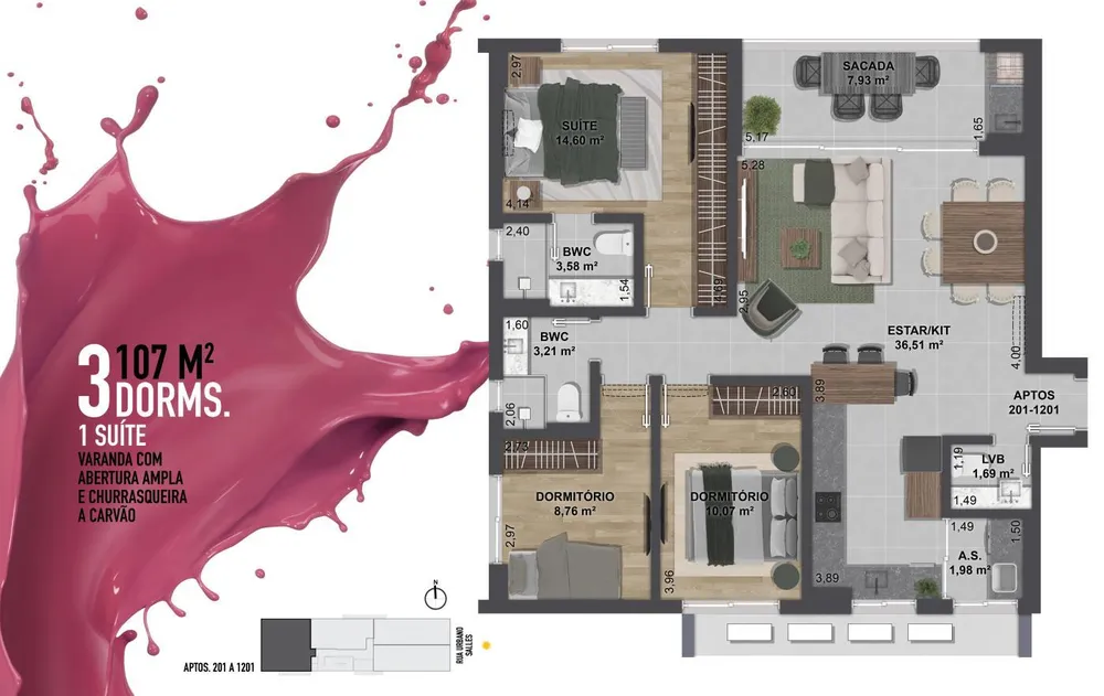 Apartamento, 3 quartos, 107 m² - Foto 13