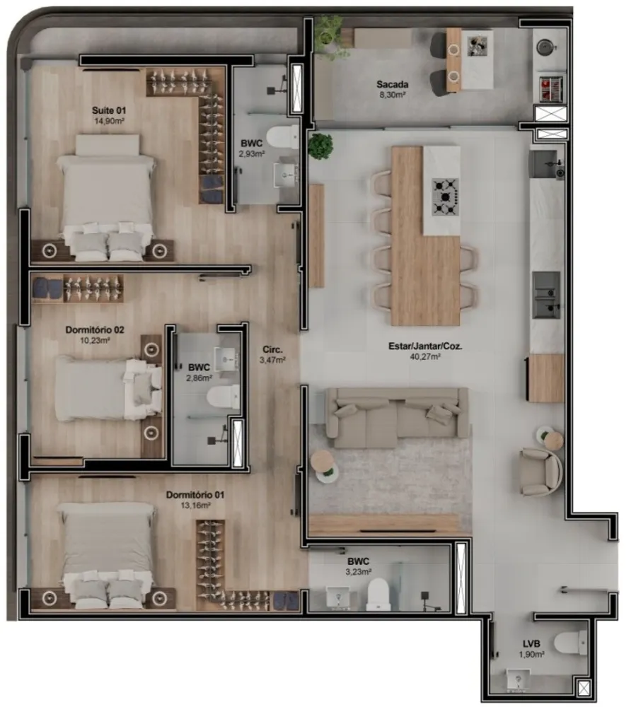 Apartamento, 3 quartos, 122 m² - Foto 16