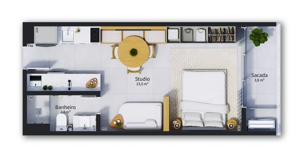 Apartamento, 1 quarto, 34 m² - Foto 2