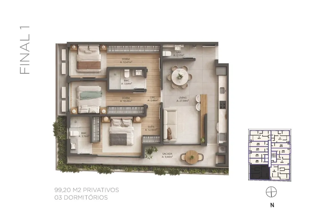 Apartamento, 3 quartos, 99 m² - Foto 5