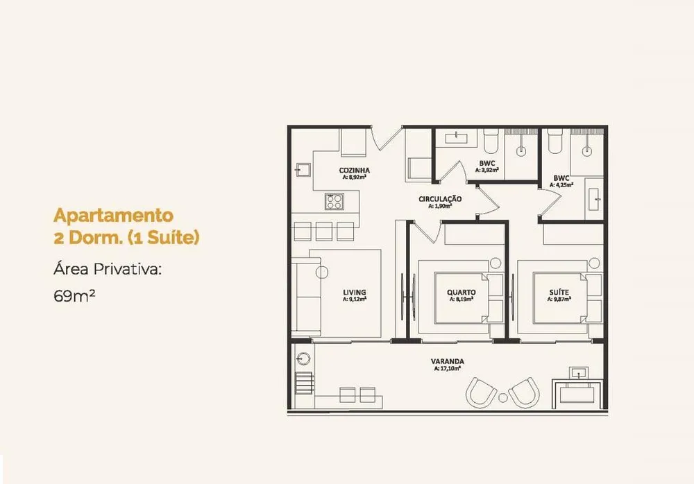 Apartamento, 2 quartos, 69 m² - Foto 6