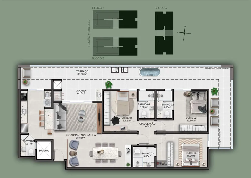 Cobertura, 3 quartos, 146 m² - Foto 16