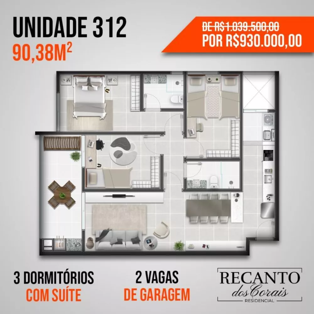 Apartamento à venda com 3 quartos, 90m² - Foto 4