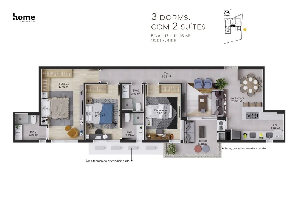 Apartamento, 3 quartos, 109 m² - Foto 9