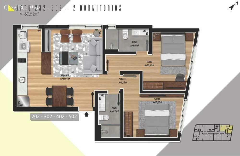 Apartamento, 2 quartos, 60 m² - Foto 15