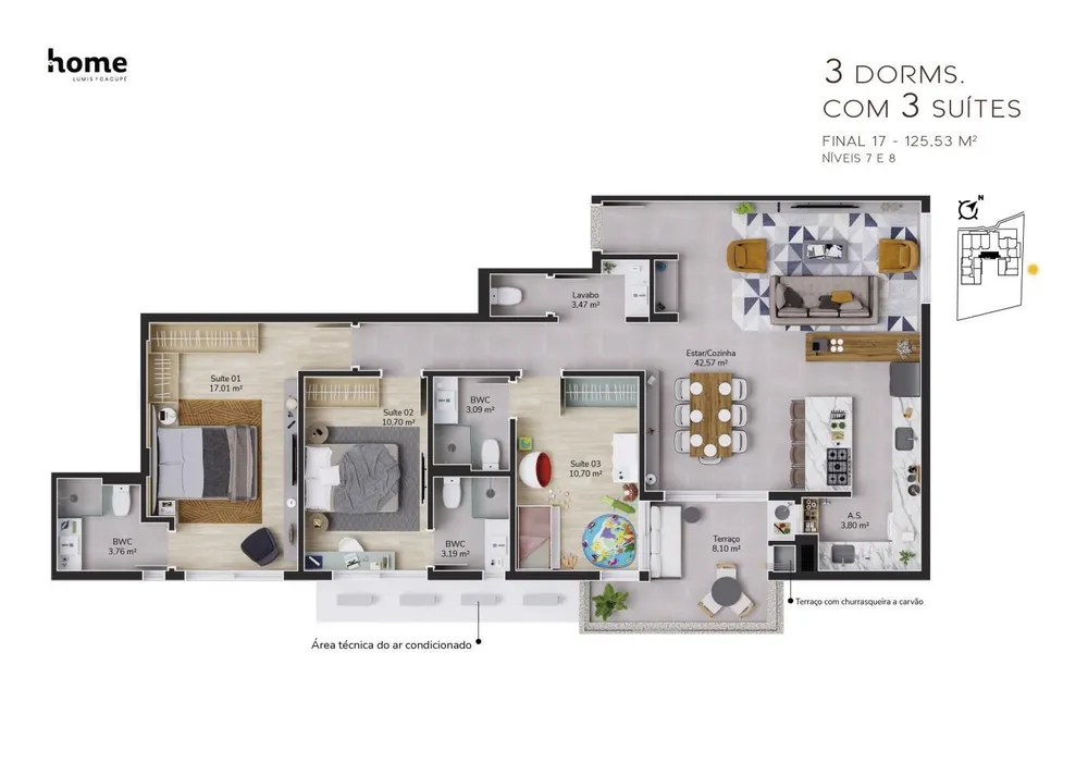 Apartamento, 3 quartos, 125 m² - Foto 10