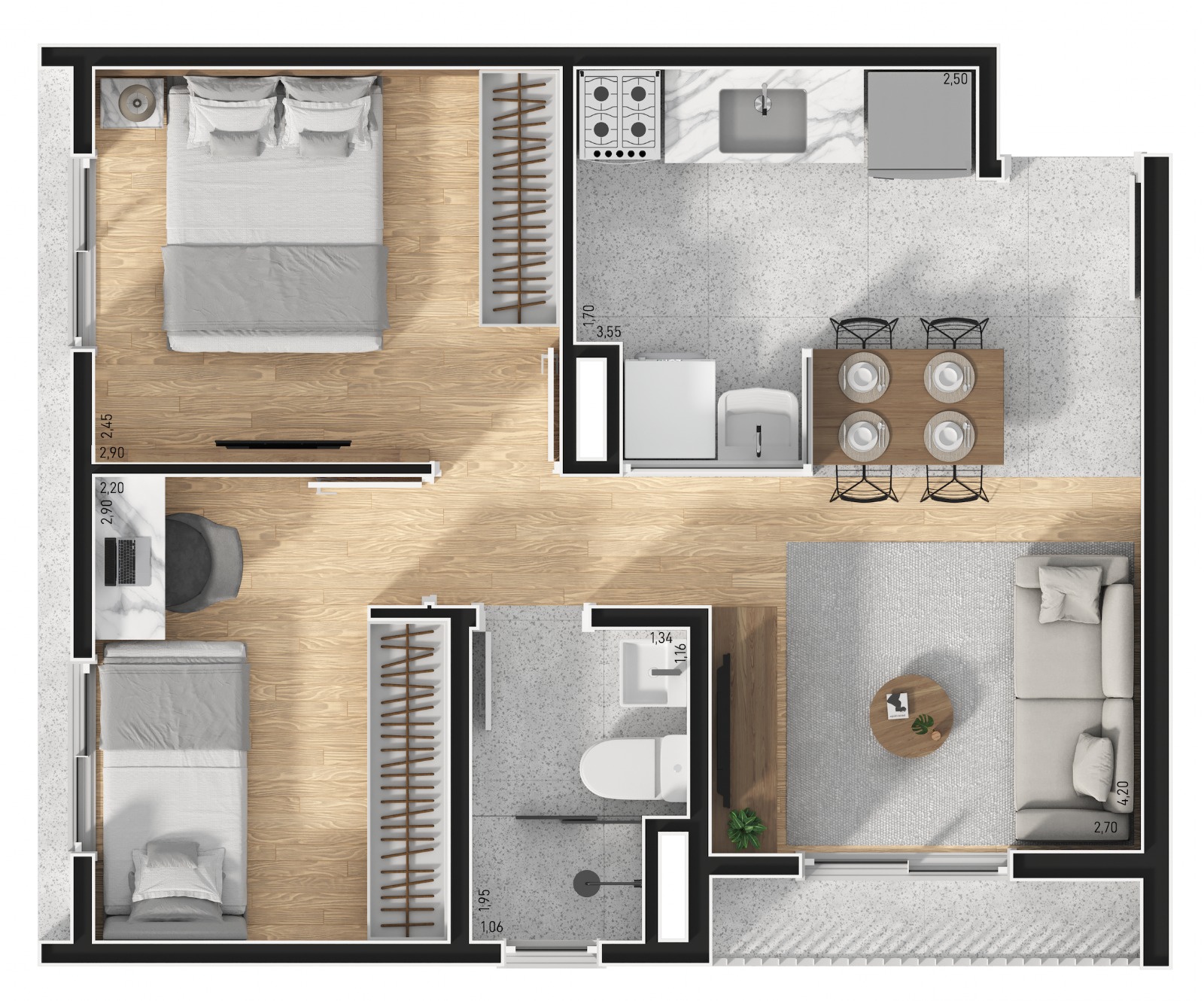 Apartamento à venda com 2 quartos, 39m² - Foto 6