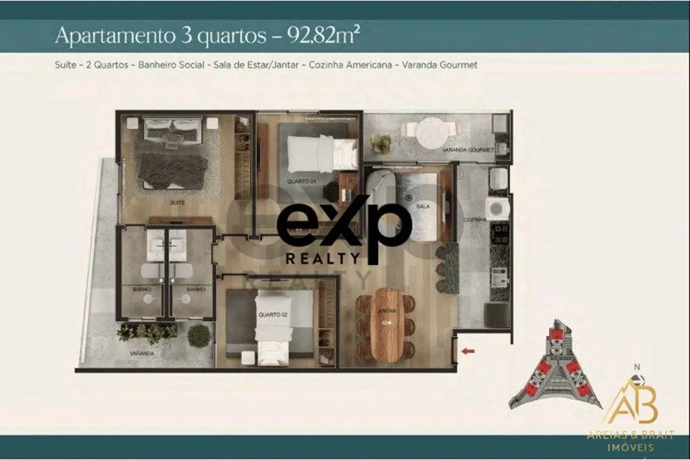 Apartamento, 2 quartos, 68 m² - Foto 2