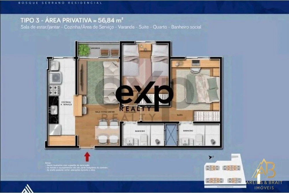 Apartamento, 2 quartos, 56 m² - Foto 6