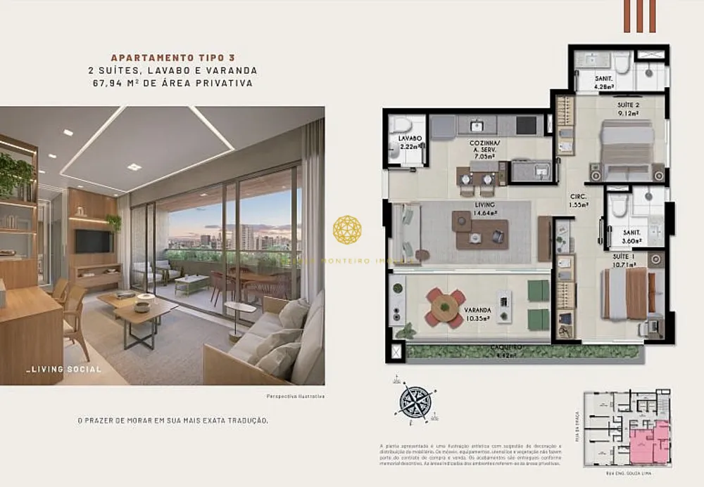 Apartamento, 2 quartos, 67 m² - Foto 1