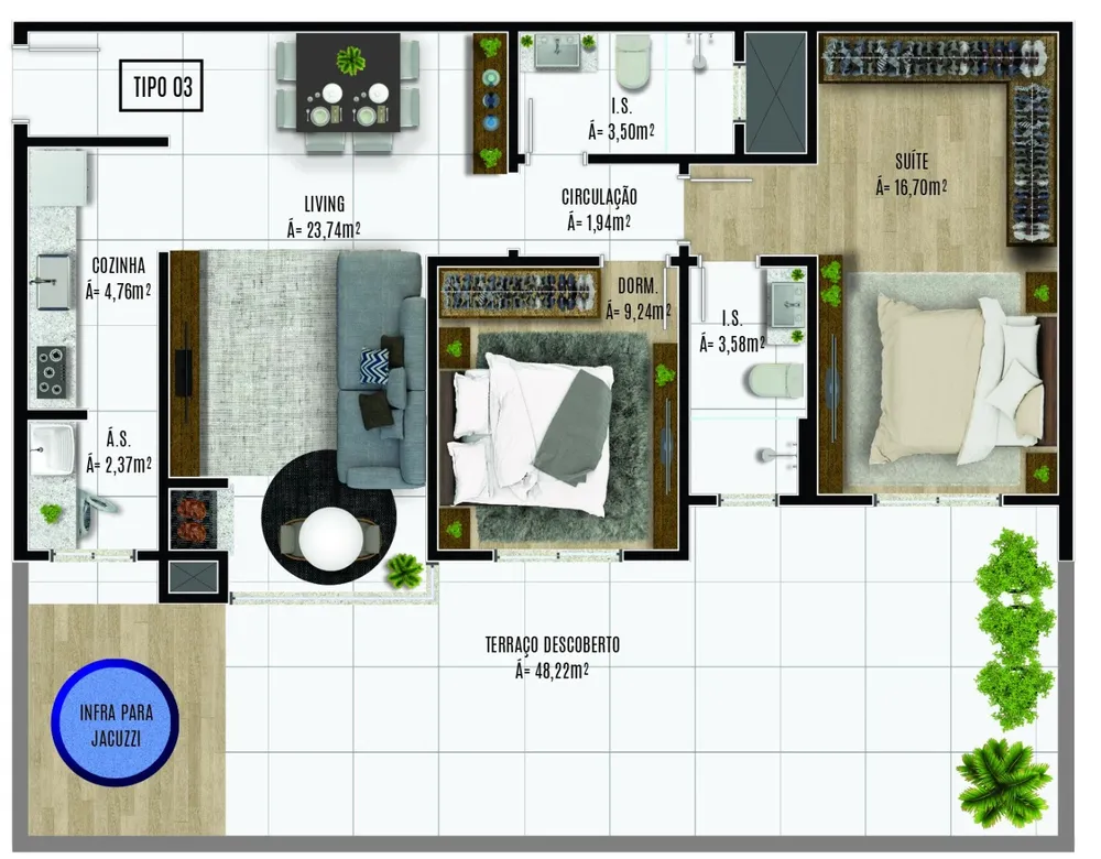 Apartamento, 2 quartos, 130 m² - Foto 12