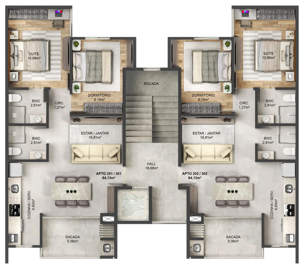 Apartamento, 2 quartos, 64 m² - Foto 3