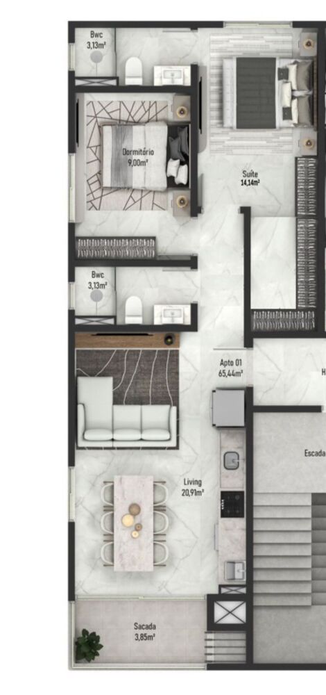 Apartamento, 2 quartos, 65 m² - Foto 3