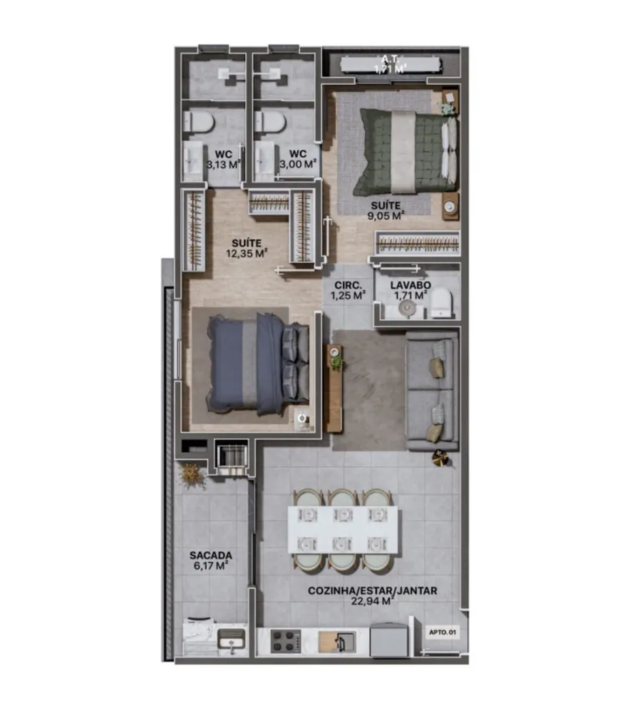 Apartamento, 2 quartos, 68 m² - Foto 7