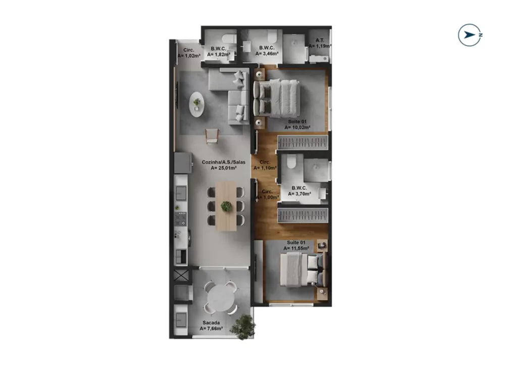 Apartamento, 2 quartos, 78 m² - Foto 1