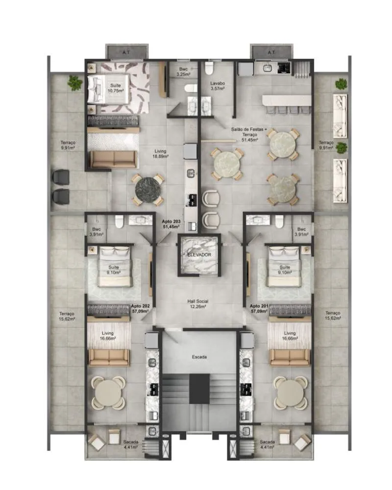 Apartamento, 1 quarto, 57 m² - Foto 6