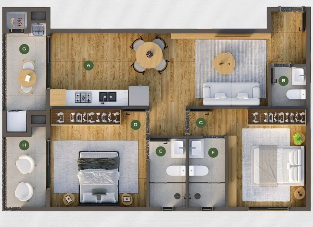 Apartamento, 2 quartos, 65 m² - Foto 2