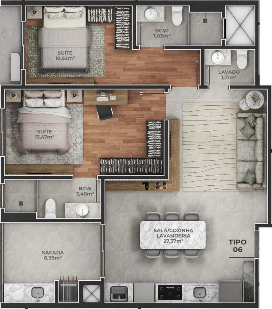Apartamento, 2 quartos, 77 m² - Foto 7