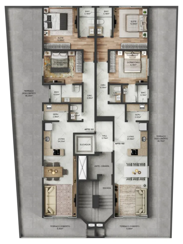 Apartamento, 2 quartos, 77 m² - Foto 3