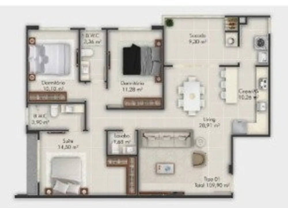 Apartamento, 3 quartos, 109 m² - Foto 12