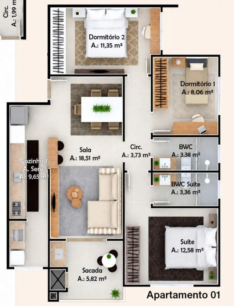 Apartamento, 3 quartos, 86 m² - Foto 5