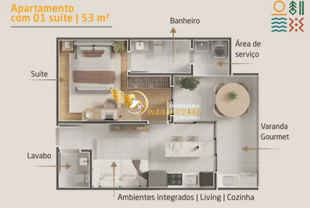 Apartamento, 1 quarto, 53 m² - Foto 8