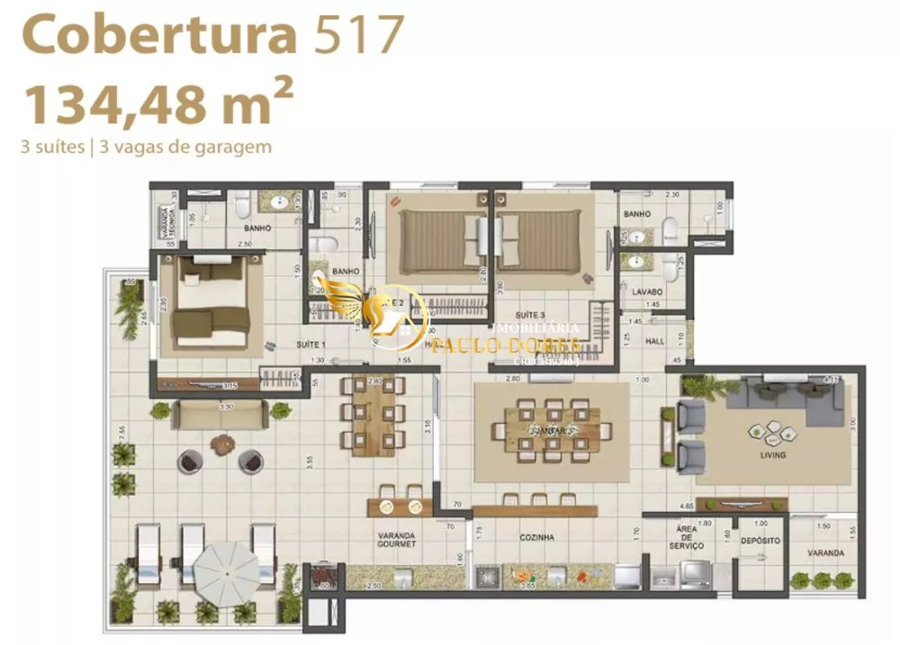 Apartamento, 3 quartos, 100 m² - Foto 2