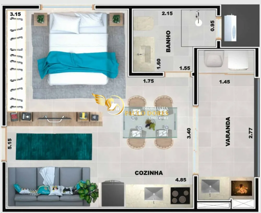 Apartamento, 1 quarto, 35 m² - Foto 4