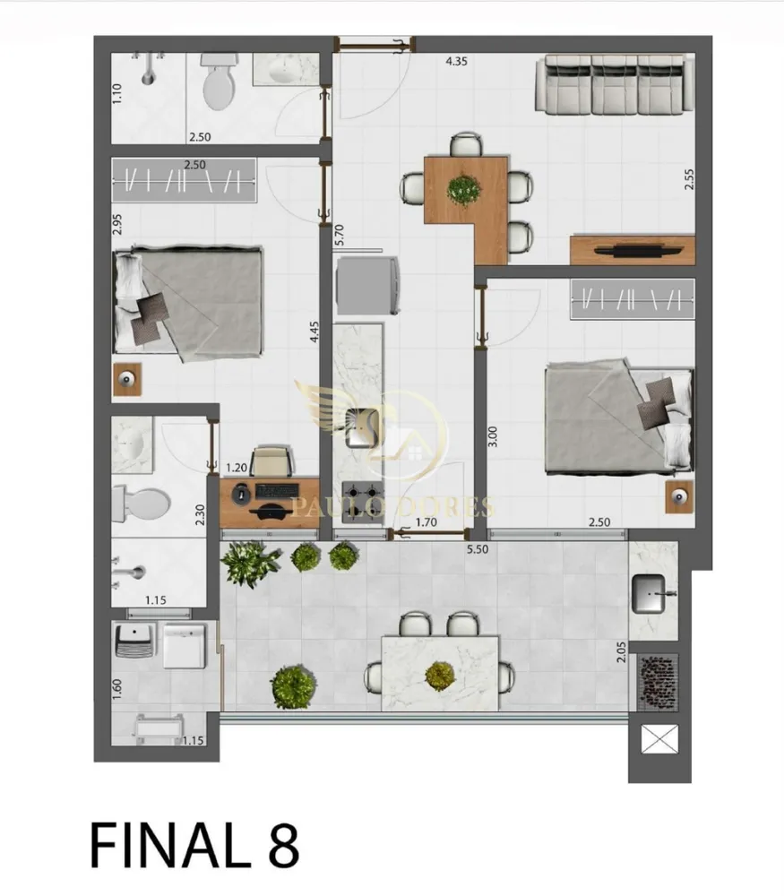 Apartamento, 2 quartos, 60 m² - Foto 9