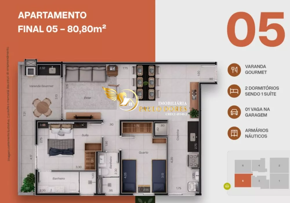 Apartamento, 2 quartos, 80 m² - Foto 3