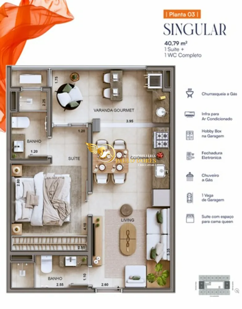 Apartamento, 1 quarto, 48 m² - Foto 10