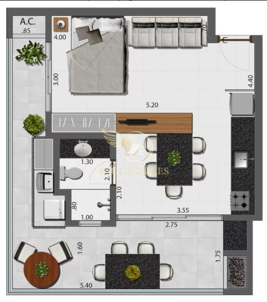 Apartamento, 1 quarto, 42 m² - Foto 4