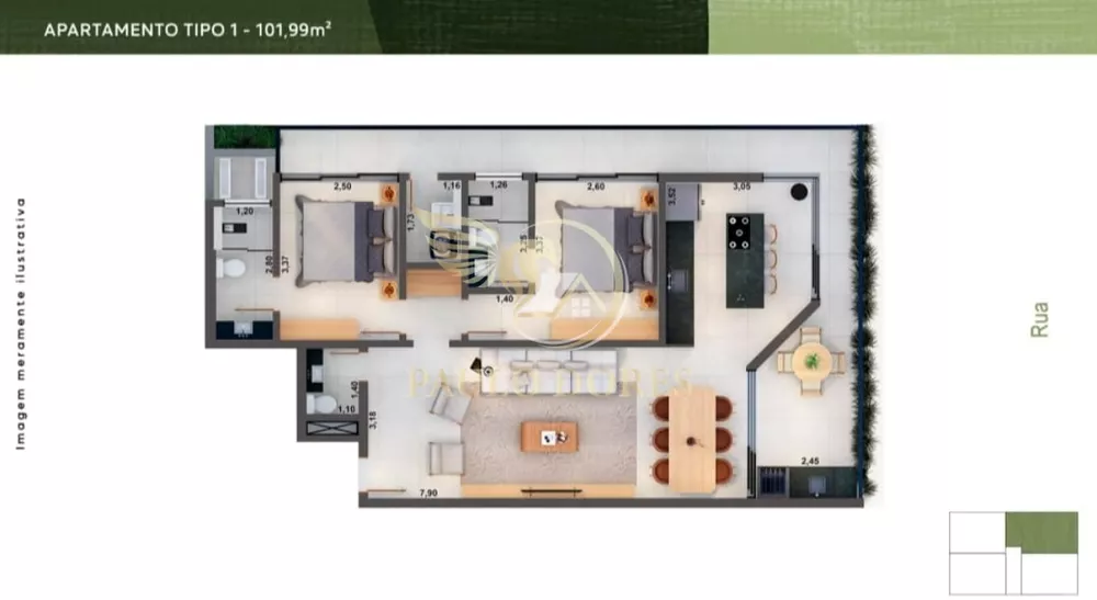 Apartamento, 2 quartos, 102 m² - Foto 2