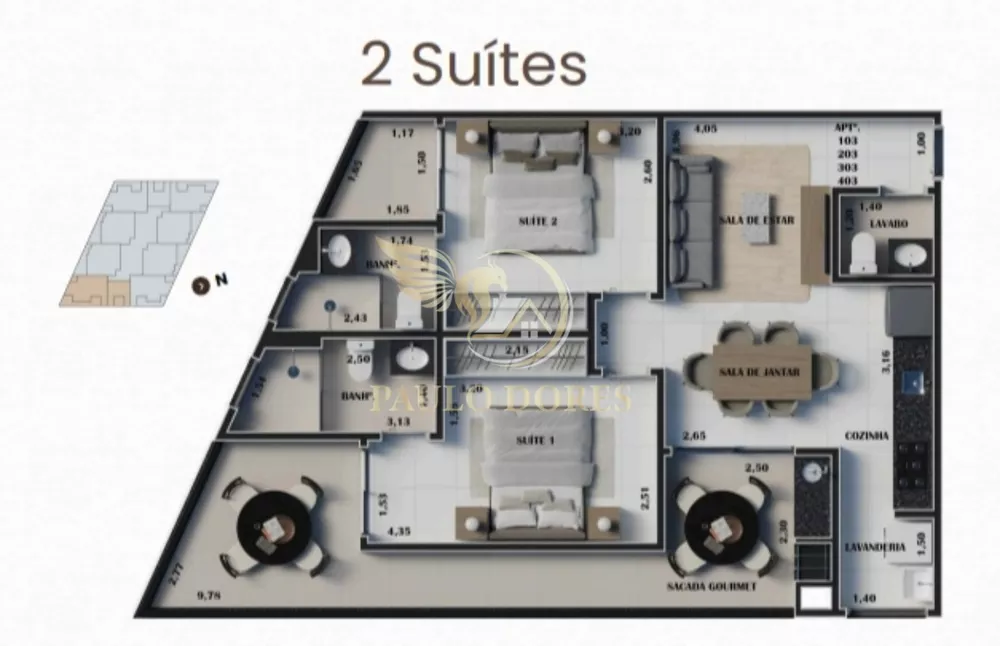 Apartamento, 2 quartos, 80 m² - Foto 1