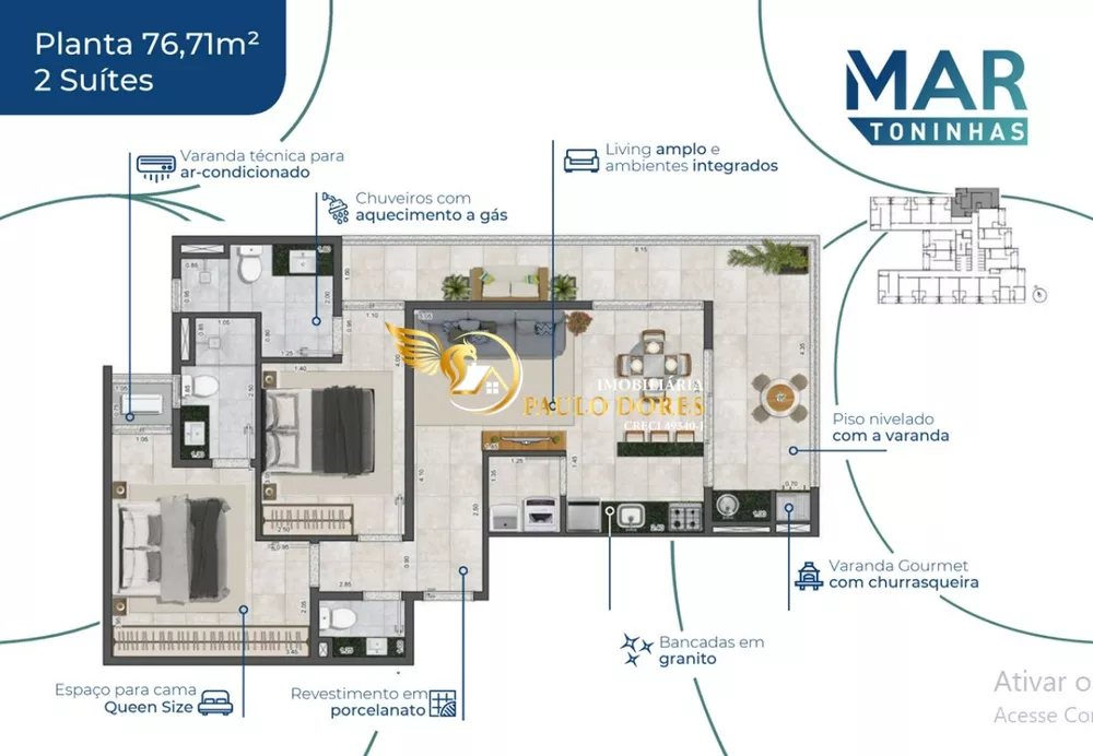Apartamento, 2 quartos, 77 m² - Foto 3