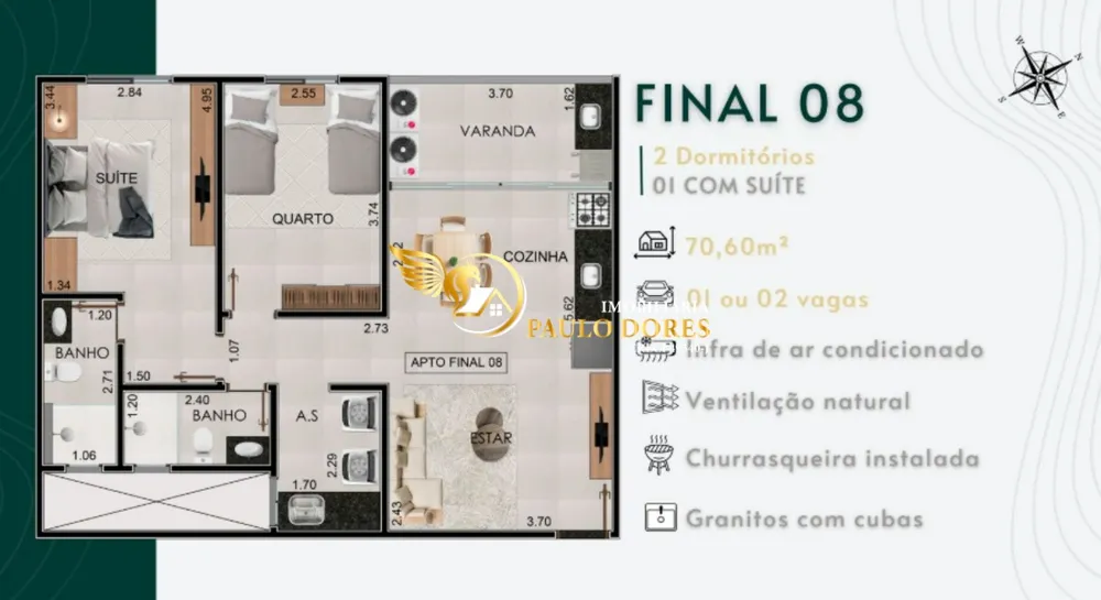 Apartamento, 2 quartos, 70 m² - Foto 9