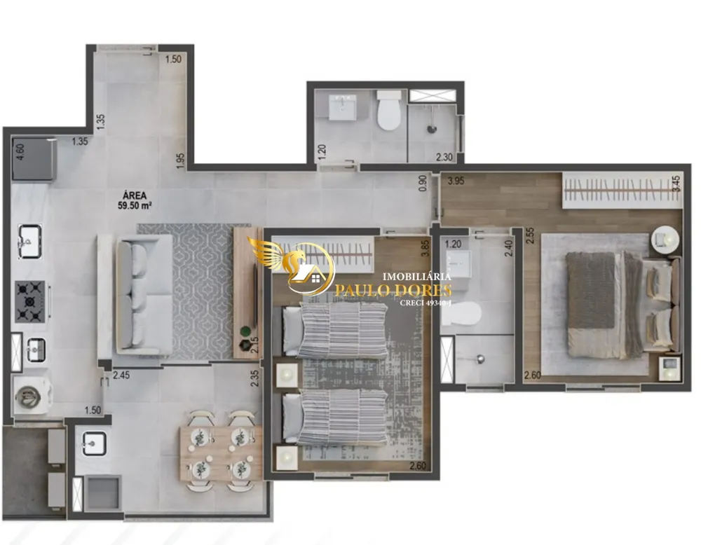 Apartamento, 2 quartos, 59 m² - Foto 6