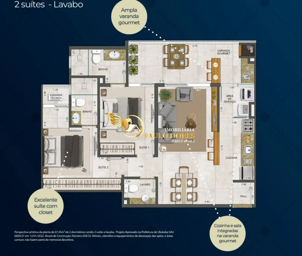 Apartamento, 2 quartos, 68 m² - Foto 6
