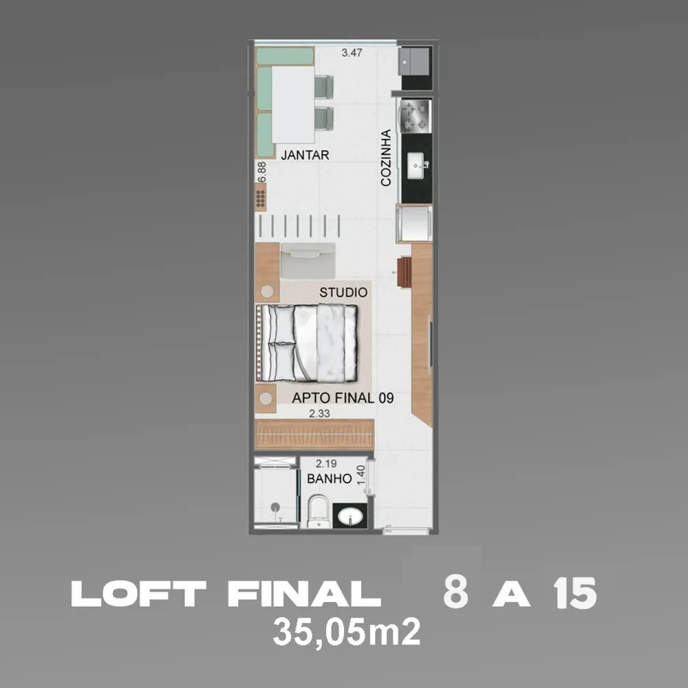 Apartamento, 1 quarto, 35 m² - Foto 3