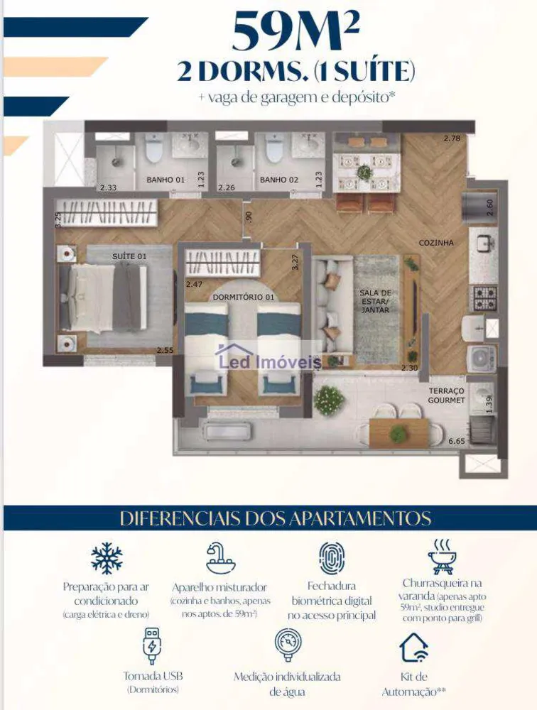 Apartamento, 2 quartos, 59 m² - Foto 9