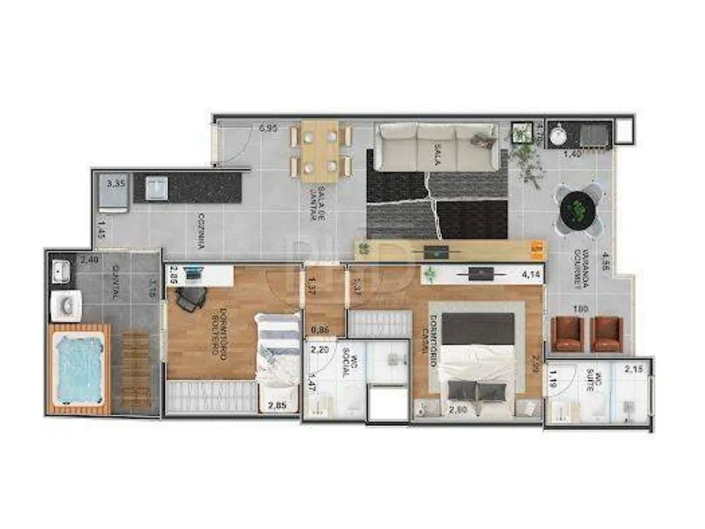 Apartamento, 2 quartos, 69 m² - Foto 3
