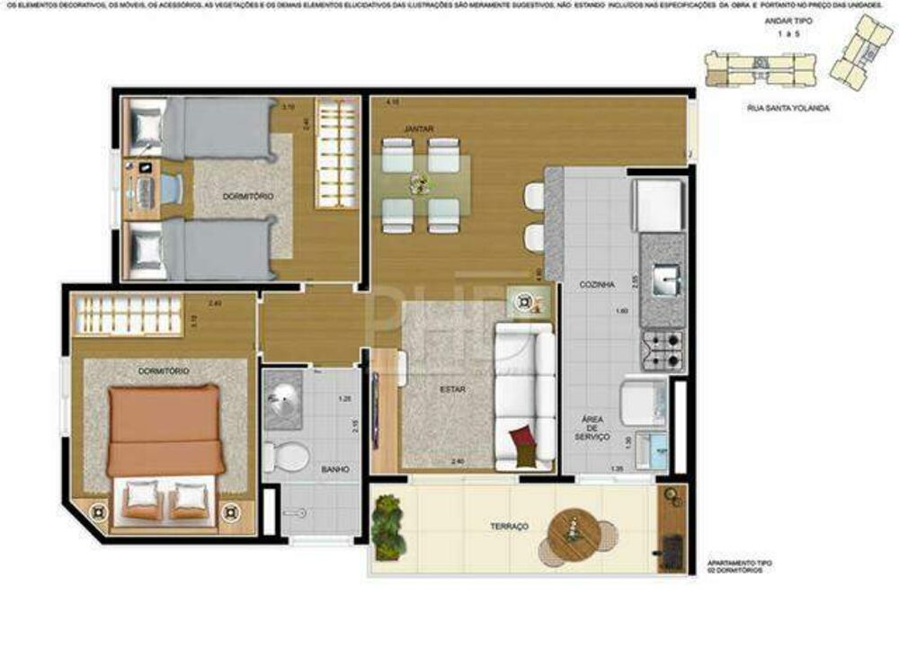 Apartamento, 2 quartos, 50 m² - Foto 2