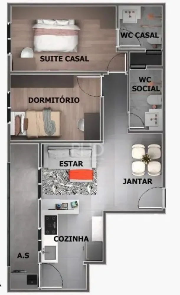 Apartamento, 2 quartos, 54 m² - Foto 9