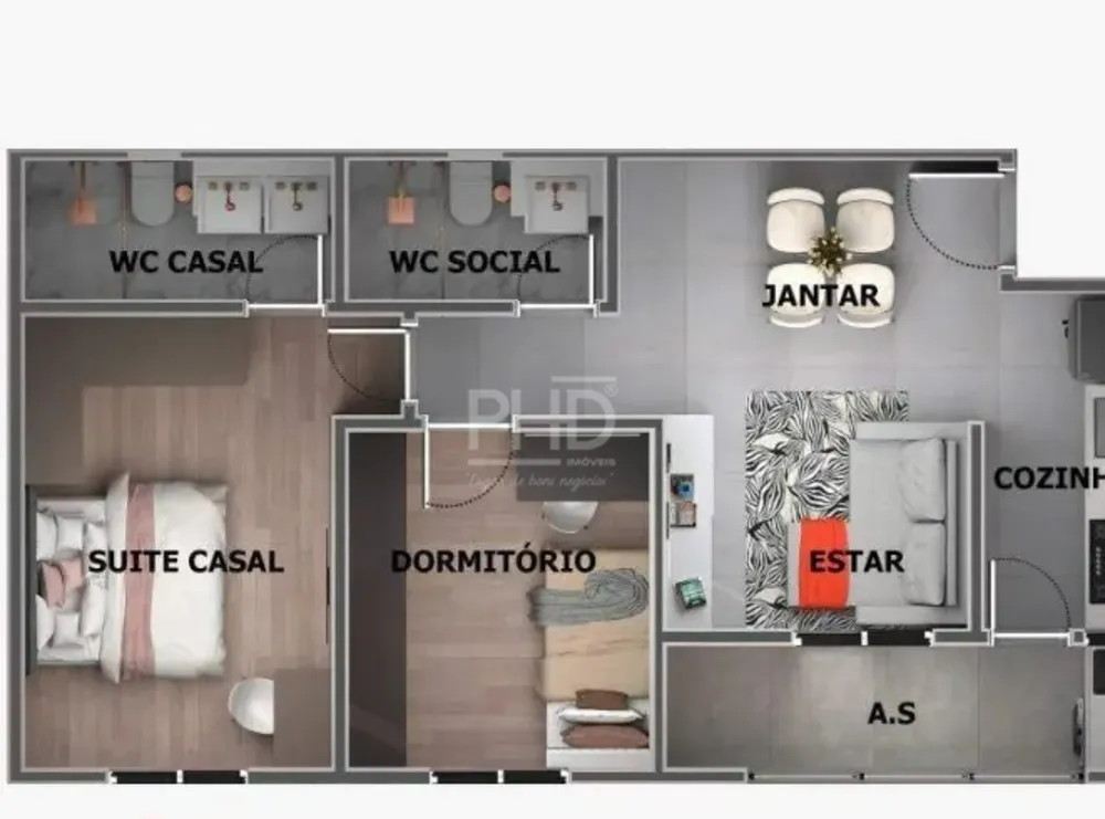 Apartamento, 2 quartos, 54 m² - Foto 1
