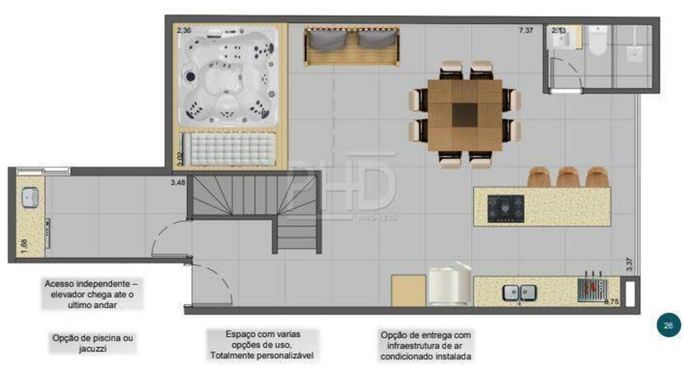 Cobertura, 3 quartos, 128 m² - Foto 2