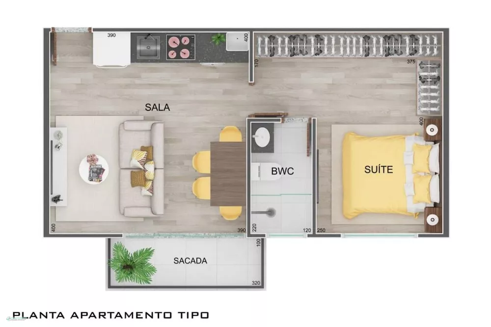 Apartamento à venda com 1 quarto, 47m² - Foto 7